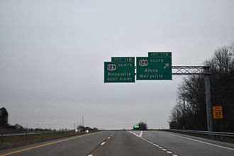 I-140 east at US 129/SR 162 - Alcoa, TN