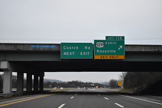 I-140 east at US 129/SR 162 - Alcoa, TN