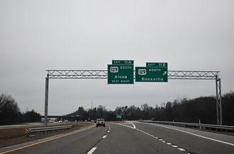 SR 162 north at I-140/US 129 - Alcoa, TN
