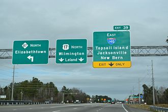 US 17 north at I-140 - Bishop, NC