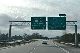 U.S. 17 South at Interstate 140 in Bishop, North Carolina