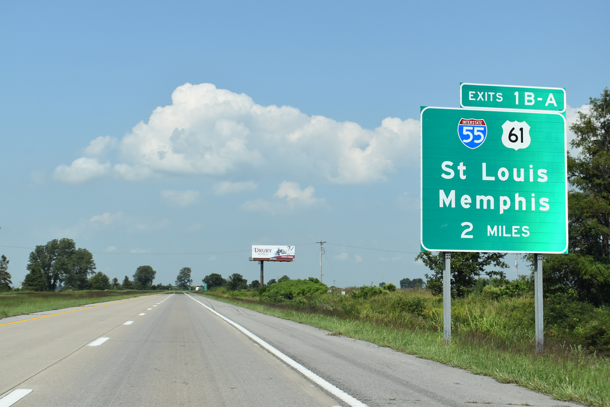 I-155/US 412 west at I-55/US 61 - Hayti, MO