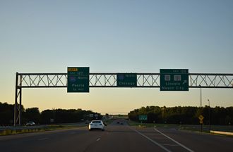 I-55 north at I-155 - Lincoln, IL