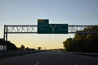 I-55 north at I-155 - Lincoln, IL