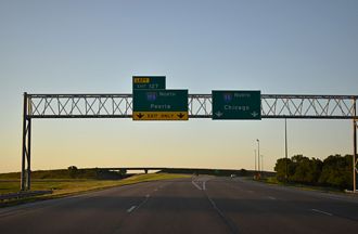 I-55 north at I-155 - Lincoln, IL