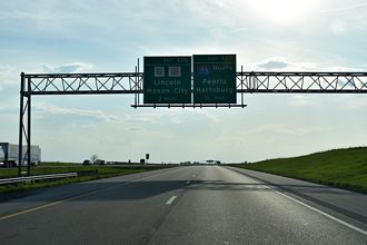 I-55 south at I-155 - Lincoln, IL