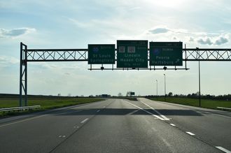 I-55 south at I-155 - Lincoln, IL