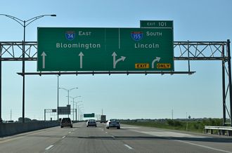 I-74 east at I-155 - East Peoria, IL