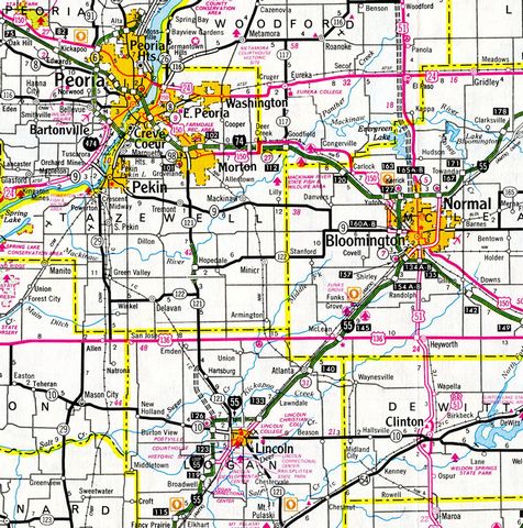 I-155 Illinois - 1989 Map
