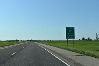 I-155 south at I-55 - Lincoln, IL