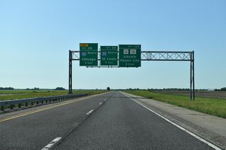 I-155 south at I-55 - Lincoln, IL