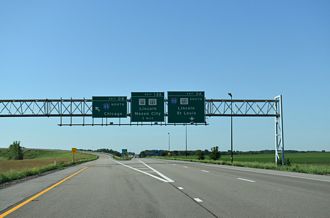 I-155 south at I-55 - Lincoln, IL