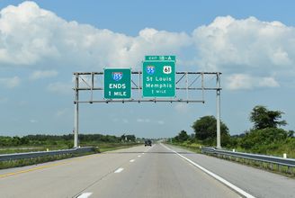 I-155/US 412 west at I-55/US 61 - Hayti, MO