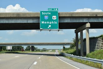 I-155/US 412 west at I-55/US 61 - Hayti, MO