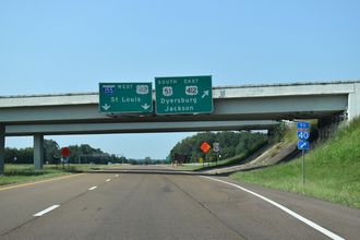 US 51 south at I-155/US 412 - Dyersburg, TN
