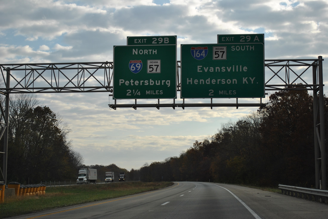 I-64 east at I-69/164-SR 57 - Warrenton, IN