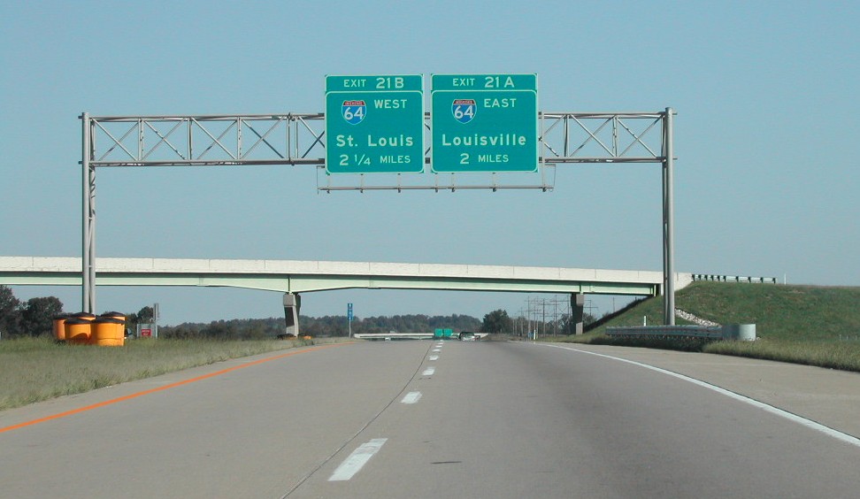 I-164/SR 57 north at I-64 - Elberfeld, IN