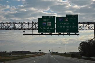 I-64 east at I-69/164-SR 57 - Elberfeld, IN