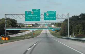 I-64 west at I-164/SR 57 - Elberfeld, IN