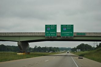 I-164/SR 57 north at I-64/69 - Elberfeld, IN