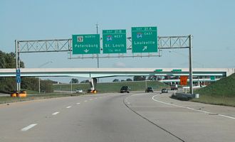 I-164/SR 57 north at I-64 - Elberfeld, IN