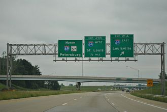 I-164/SR 57 north at I-64/69 - Elberfeld, IN