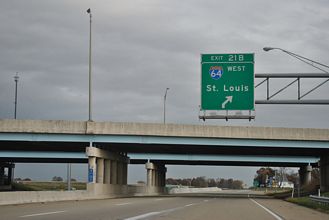 I-164/SR 57 north at I-64/69 - Elberfeld, IN