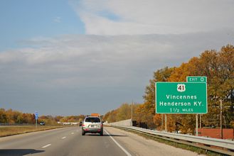 I-164 west at US 41 - Evansville, IN