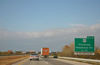 I-164 west at US 41 - Evansville, IN