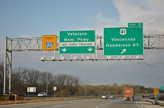 I-164 west at US 41 - Evansville, IN