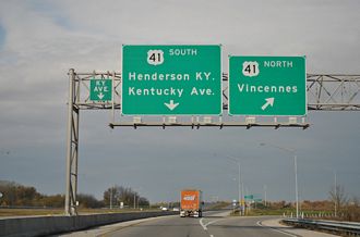 I-164 west at US 41 - Evansville, IN
