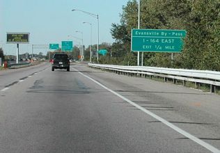US 41 north at I-164 - Evansville, IN