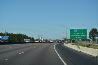 I-65 north at I-165 - Prichard, AL
