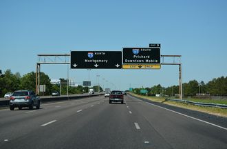 I-65 north at I-165 - Prichard, AL