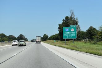 I-65 north at I-165/KY 9007 - Bowling Green