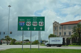 Water St north at I-165/US 90 - Mobile, AL