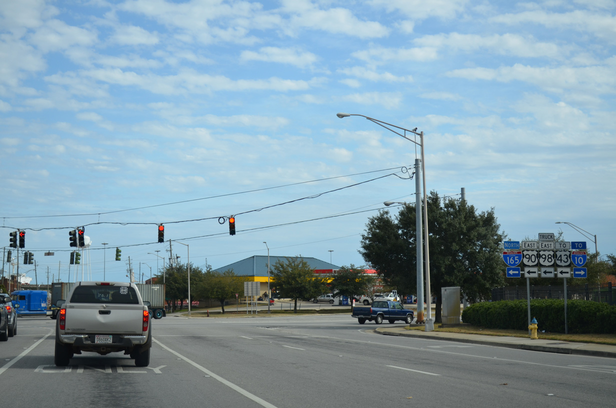 US 90 east at I-165/Water St - Mobile, AL