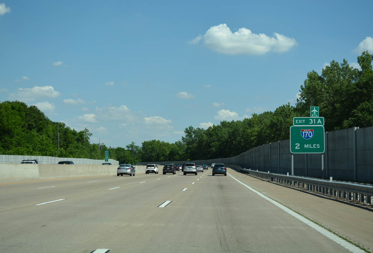 I-64/US 40 east at I-170 - Ladue, MO