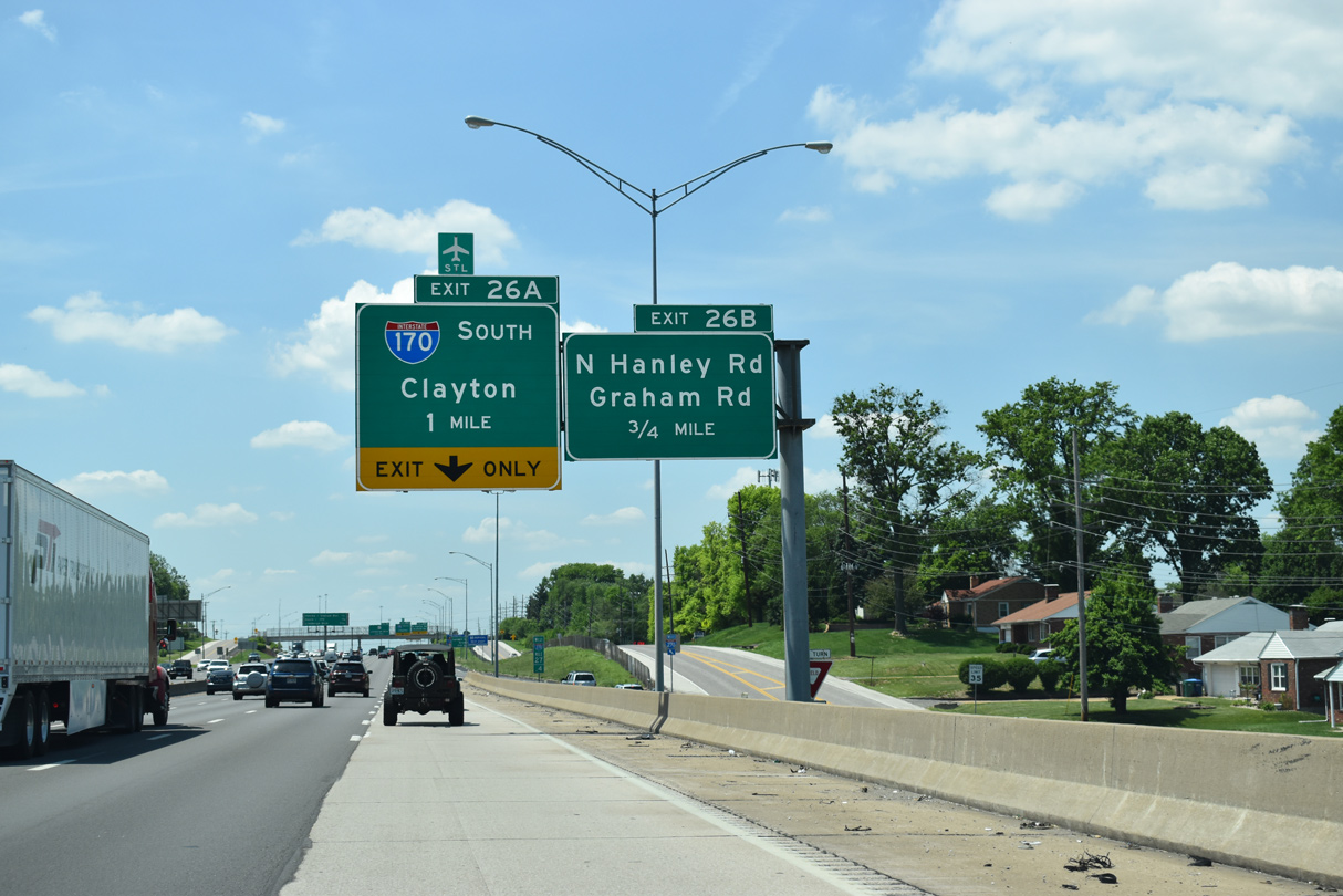 I-270 west at I-170 - Florissant, IN