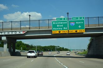 I-64/US 40 east at I-170 - Richmond Heights, MO