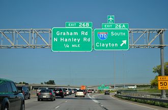 I-270 East at Interstate 170 in Hazelwood, Missouri