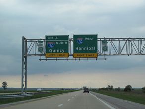I-72/US 36 west at I-172 - Hull, IL