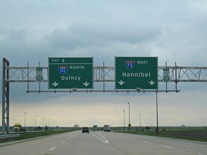 I-72 West at Interstate 172 by Fall Creek, Illinois