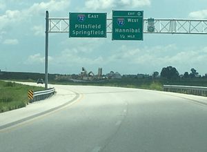 I-172 south at I-72/US 36 - Fall Creek, IL