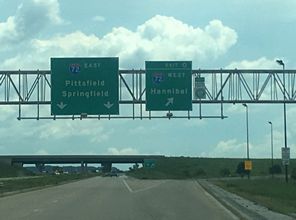 I-172 south at I-72/US 36 - Fall Creek, IL