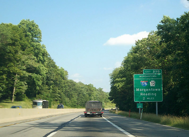 I-76/PA Tpk east at I-176 - Morgantown