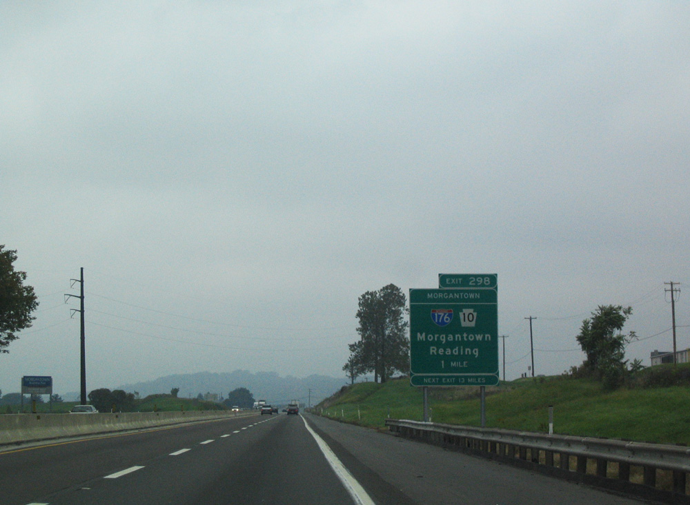 I-76/PA Tpk west at I-176 - Morgantown