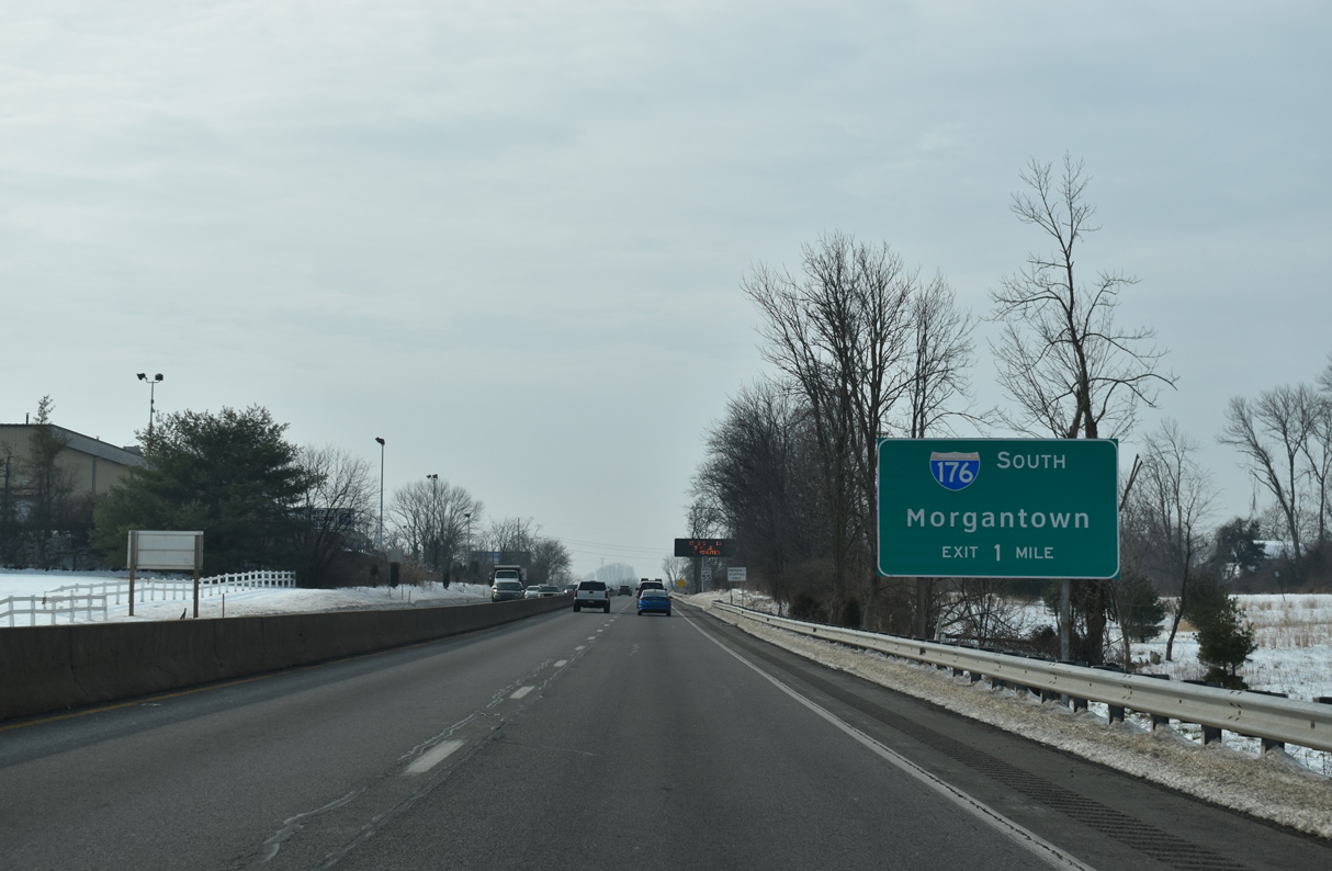 US 422 west at I-176 - Exeter Township, PA