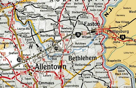 I-178 and I-378 on the 1968 Pennsylvania Official Highway Map