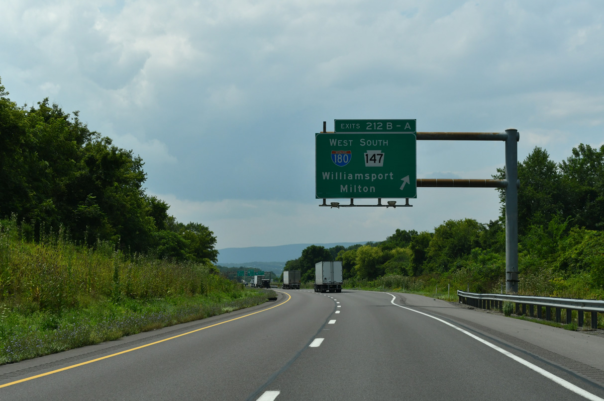I-80 west at I-180/PA 147 - Turbot Twp